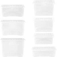 Crystal Multi-Size Storage Box & Clear Lid - 7 Piece