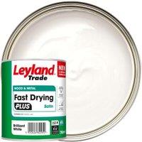 Leyland Trade Fast Dry Plus Satin Paint - Brilliant White - 750ml