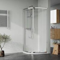 Nuie Chrome Quadrant Shower Enclosure Tray & Waste Shower Enclosure Package - 800 x 800mm