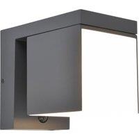 Lutec IP54 Prima Solar Hybrid Integrated LED PIR Wall Light - Dark Grey