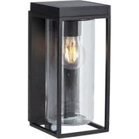 Lutec IP44 Flair Solar Integrated LED PIR Wall Light - Black