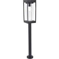 Lutec IP44 Flair Solar Integrated LED Bollard Light - Black