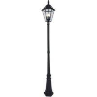 Lutec IP44 London Solar Integrated LED Post Light - Black