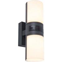 Lutec IP54 Cyra Integrated LED PIR Wall Light - Dark Grey