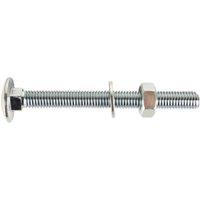 Wickes Carriage Bolt Nut & Washers - M10 x 100mm - Pack of 5
