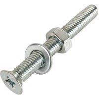 Wickes CSK Head Machine Screws with Nut & Washers - M5 x 40 - Pack of 25