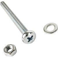 Wickes Pan Head Machine Screws with Nut & Washers - M5 x 50 - Pack of 25