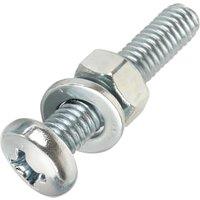 Wickes Pan Head Machine Screws with Nut & Washers- M6 x 30 - Pack of 25