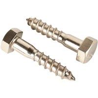 Wickes External Stainless Steel Coach Screws - M10 x 50mm - Pack of 4