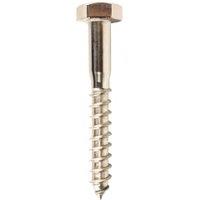 Wickes External Stainless Steel Coach Screws - M10 x 75mm - Pack of 4