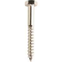 Wickes External Stainless Steel Coach Screws - M6 x 50mm - Pack of 6
