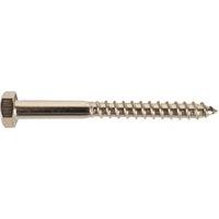Wickes External Stainless Steel Coach Screws - M6 x 60mm - Pack of 6