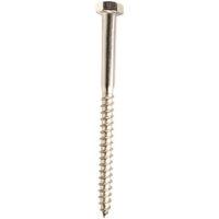 Wickes External Stainless Steel Coach Screws - M6 x 80mm - Pack of 4