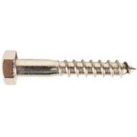 Wickes External Stainless Steel Coach Screws - M8 x 50mm - Pack of 4