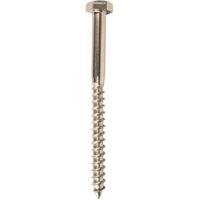 Wickes External Stainless Steel Coach Screws - M8 x 100mm - Pack of 4