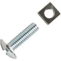 Wickes Mushroom Head Roofing Bolt & Nut - M6 x 20 - Pack of 10