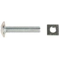 Wickes Mushroom Head Roofing Bolt & Nut - M6 x 30 - Pack of 10