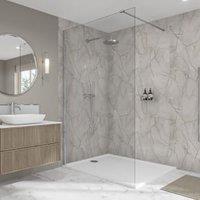 Wetwall Elite Marmo Puro Post-Formed Finished Edge Single Shower Panel - 2420 x 1200 x 10mm
