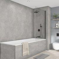 Wetwall Eliye Pewter Terrazzo Tongue & Groove Single Shower Panel - 2420 x 600 x 10mm