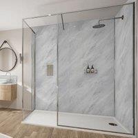 Wetwall Mermaid Brera Marble 3 Sided Shower Panel Kit - 1700 x 900mm