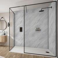 Wetwall Mermaid Brera Marble 3 Sided Shower Panel Kit - 1200 x 900mm