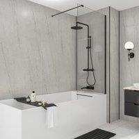 Wetwall Mermaid Gris Granite Square Edge Single Shower Panel - 2420 x 1200 x 11mm