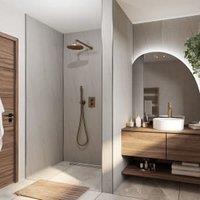 Wetwall Mermaid Gris Granite 3 Sided Shower Panel Kit - 1200 x 900mm