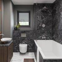 Wetwall Mermaid Marbre Palazio Square Edge Single Shower Panel - 2420 x 1200 x 11mm