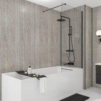 Wetwall Mermaid Silver Oak 3 Sided Shower Panel Kit - 1700 x 900mm