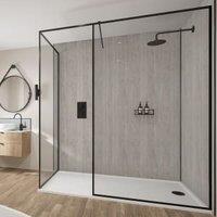 Wetwall Mermaid Silver Oak Tongue & Groove Single Shower Panel - 2400 x 585 x 11mm