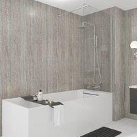 Wetwall Mermaid Silver Oak 3 Sided Shower Panel Kit - 1200 x 900mm