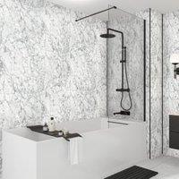 Wetwall Mermaid White Marble 3 Sided Shower Panel Kit - 1200 x 900mm