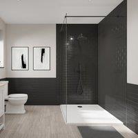 Wewall Concept Black Vertical Orientation Tile 2 Sided Shower Panel Kit - 1200 x 900mm