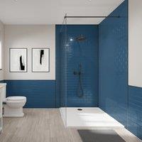 Wetwall Concept Navy Metro Horizontal Orientation Tile Single Shower Panel - H1220 x 2440 x 4mm