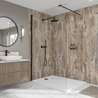 Wetwall Elite Rift Oak 2 Sided Shower Panel Kit - 1700 x 900mm