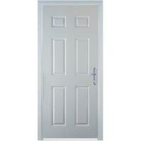 Door-Stop 6 Panel White Left Hand FD30 Integral Garage Fire Door Set - 920 x 2079mm