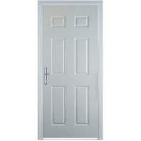 Door-Stop 6 Panel White Right Hand FD30 Integral Garage Fire Door Set - 920 x 2079mm