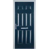Door-Stop 6 Panel Blue Right Hand FD30 Fire Door Set - 920 x 2079mm