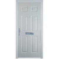 Door-Stop 6 Panel White Right Hand FD30 Fire Door Set - 850 x 2090mm