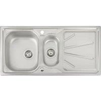 Abode Trydent 1.5 Bowl Kitchen Sink - Stainless Steel