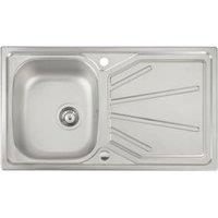 Abode Trydent 1 Bowl Kitchen Sink - Stainless Steel