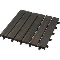 Wickes Acacia Anthracite Garden Deck Tile - 24 x 300 x 300mm