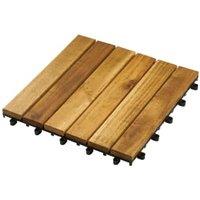 Wickes Acacia Brown Garden Deck Tile - 24 x 300 x 300mm