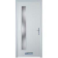 Door-Stop Cottage Long Glazed White Left Hand GRP Composite Door - 840 x 2100mm