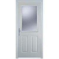 Door-Stop 2 Panel 1 Square White Right Hand GRP Composite Door - 840 x 2100mm