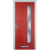 Door-Stop Cottage Long Glazed Red Right Hand GRP Composite Door - 920 x 2100mm