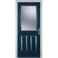 Door-Stop 2 Panel 1 Square Blue Left Hand GRP Composite Door - 840 x 2100mm