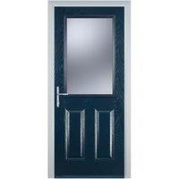 Door-Stop 2 Panel 1 Square Blue Right Hand GRP Composite Door - 920 x 2100mm