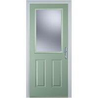 Door-Stop 2 Panel 1 Square Chartwell Green Left Hand GRP Composite Door - 920 x 2100mm