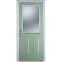 Door-Stop 2 Panel 1 Square Chartwell Green Right Hand GRP Composite Door - 840 x 2100mm